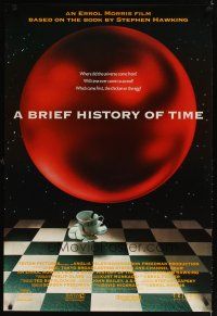 3z100 BRIEF HISTORY OF TIME int'l DS 1sh '92 Errol Morris movie based on the book by Steven Hawking!