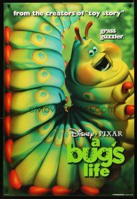 3z109 BUG'S LIFE DS 1sh '98 Walt Disney, Pixar CG cartoon, giant caterpillar!