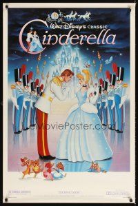 3z138 CINDERELLA 1sh R87 Walt Disney classic romantic musical fantasy cartoon, great art!