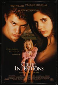 3z155 CRUEL INTENTIONS DS 1sh '99 Sara Michelle Gellar, Ryan Phillippe, Reese Witherspoon!