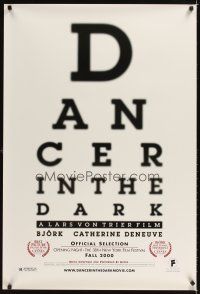 3z164 DANCER IN THE DARK teaser 1sh '00 directed by Lars von Trier, Bjork, cool eye chart design!