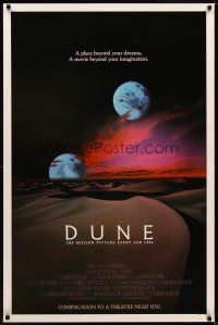 3z207 DUNE advance 1sh '84 David Lynch sci-fi epic, best image of two moons over desert!