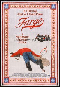 3z240 FARGO 1sh '96 a homespun murder story from the Coen Brothers, great artwork!