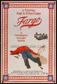 3z241 FARGO DS 1sh '96 a homespun murder story from the Coen Brothers, great artwork!