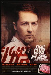 3z255 FIGHT CLUB advance 1sh '99 David Fincher, great close-up portrait of Edward Norton!