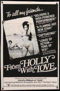 3z275 FROM HOLLY WITH LOVE 1sh '78 Marlene Willoughby, Tony The Hook Perez, beach sex!