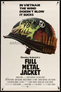 3z279 FULL METAL JACKET advance 1sh '87 Stanley Kubrick Vietnam War movie, Castle art!