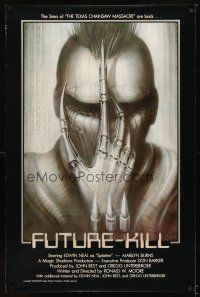 3z281 FUTURE-KILL 1sh '84 Edwin Neal, really cool science fiction artwork by H.R. Giger!