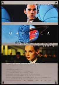 3z286 GATTACA DS 1sh '97 Ethan Hawke, Uma Thurman, there is no gene for the human spirit!