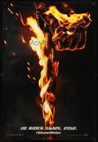 3z288 GHOST RIDER: SPIRIT OF VENGEANCE teaser DS 1sh '12 Nicolas Cage, burning chain!