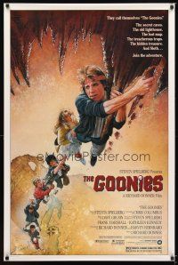 3z304 GOONIES 1sh '85 Josh Brolin, teen adventure classic, Drew Struzan art!