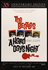 3z316 HARD DAY'S NIGHT advance DS 1sh R99 great image of The Beatles, rock & roll classic!