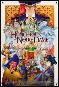3z347 HUNCHBACK OF NOTRE DAME DS 1sh '96 Walt Disney, Victor Hugo novel, cool art of cast!