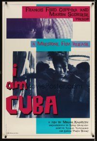3z352 I AM CUBA 1sh '95 pro-Castro propaganda, great design w/pretty girl in peril!