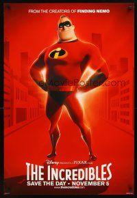 3z361 INCREDIBLES Mr. Incredible style advance DS 1sh '04 Disney/Pixar animated superhero family!