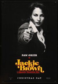 3z390 JACKIE BROWN teaser 1sh '97 Quentin Tarantino, great image of Pam Grier with pistol!