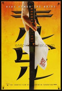 3z409 KILL BILL: VOL. 1 foil teaser DS 1sh '03 Quentin Tarantino, Uma Thurman, cool katana image!