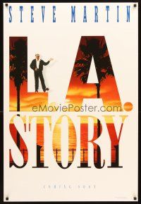 3z416 L.A. STORY teaser DS 1sh '91 Mick Jackson, Victoria Tennant, Steve Martin on skates!