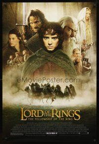 3z453 LORD OF THE RINGS: THE FELLOWSHIP OF THE RING advance 1sh '01 montage artwork of top cast!