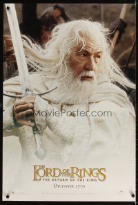 3z457 LORD OF THE RINGS: THE RETURN OF THE KING Gandalf style teaser DS 1sh '03 Ian McKellen as Gandalf!