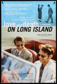 3z463 LOVE & DEATH ON LONG ISLAND 1sh '97 John Hurt rides in convertible with Jason Priestley!