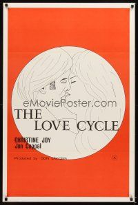 3z464 LOVE CYCLE 1sh '77 Christine Joy, Jon Coppal, sexy art of couple!