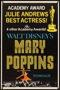 3z487 MARY POPPINS style C 1sh '65 Julie Andrews & Dick Van Dyke in Walt Disney's musical classic!