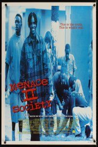 3z503 MENACE II SOCIETY DS 1sh '93 Hughes Brothers, the truth about gang violence!