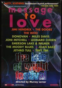 3z504 MESSAGE TO LOVE: THE ISLE OF WIGHT FESTIVAL 1sh '97 epic music festival documentary!