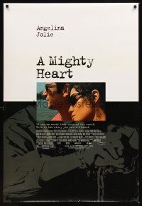 3z512 MIGHTY HEART DS 1sh '07 Angelina Jolie, Dan Futterman, Irrfan Khan, missing journalist!