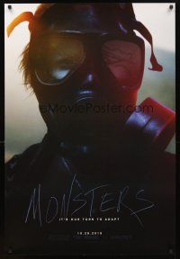 3z519 MONSTERS teaser DS 1sh '10 Gareth Edwards, cool image of man in gas mask!