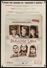3z581 PARADISE LOST THE CHILD MURDERS AT ROBIN HOOD HILLS 1sh '96 West Memphis three documentary!