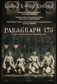 3z582 PARAGRAPH 175 1sh '00 Rob Epstein, Jeffrey Friedman, gay homosexuals in WWII holocaust!