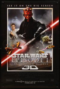 3z588 PHANTOM MENACE advance DS 1sh R12 George Lucas, Star Wars Episode I in 3-D!