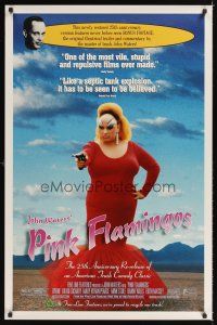 3z595 PINK FLAMINGOS 1sh R97 Divine, Mink Stole, John Waters' classic exercise in poor taste!