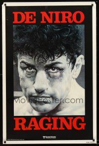 3z629 RAGING BULL teaser 1sh '80 Martin Scorsese, classic close up boxing image of Robert De Niro!