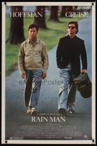 3z632 RAIN MAN 1sh '88 Tom Cruise & autistic Dustin Hoffman, directed by Barry Levinson!