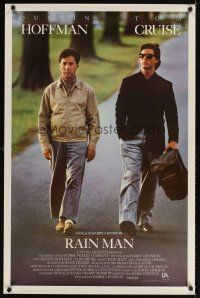 3z633 RAIN MAN FrenchUS 1sh '88 Tom Cruise & autistic Dustin Hoffman, directed by Barry Levinson!