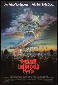 3z652 RETURN OF THE LIVING DEAD 2 1sh '88 just when you thought it was safe, cool art!