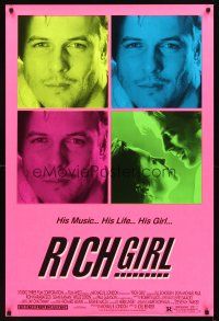 3z655 RICH GIRL 1sh '91 Jill Schoelen, Don Michael Paul, his music, life & girl!