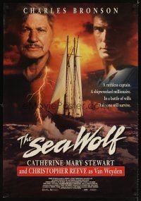 3z685 SEA WOLF video 1sh '93 Michael Anderson, Charles Bronson as Captain Wolf Larsen!