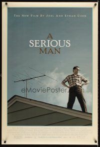 3z692 SERIOUS MAN DS 1sh '09 Coen Brothers directed, Michael Stuhlbarg on roof!
