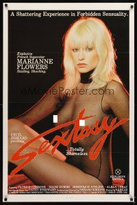 3z697 SEXTASY 1sh '84 sexy explosive French superstar Marianne Flowers is totally shameless!