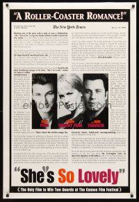 3z704 SHE'S SO LOVELY DS New York Times style 1sh '97 Sean Penn, Robin Wright Penn, John Travolta!