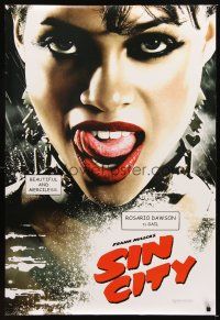 3z711 SIN CITY teaser DS 1sh '05 graphic novel by Frank Miller, sexy image of Rosario Dawson!