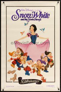 3z720 SNOW WHITE & THE SEVEN DWARFS foil 1sh R87 Walt Disney animated cartoon fantasy classic!