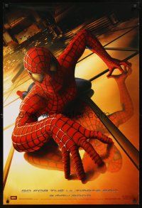 3z730 SPIDER-MAN teaser DS 1sh '02 Tobey Maguire crawling up wall, Sam Raimi, Marvel Comics!