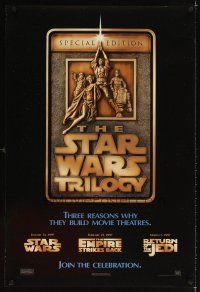 3z749 STAR WARS TRILOGY DS 1sh '97 George Lucas, Empire Strikes Back, Return of the Jedi!