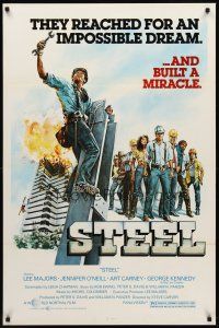 3z752 STEEL 1sh '80 Steve Carver directed, Lee Majors, Jennifer O'Neill, Steel!