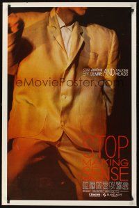 3z755 STOP MAKING SENSE 1sh '84 Jonathan Demme, Talking Heads, close-up of David Byrne's suit!